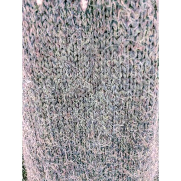 Cynthia Rowley Women Long Sleeve Scoop Neck Open-Knit Sweater Heathered Black Si - Picture 9 of 14